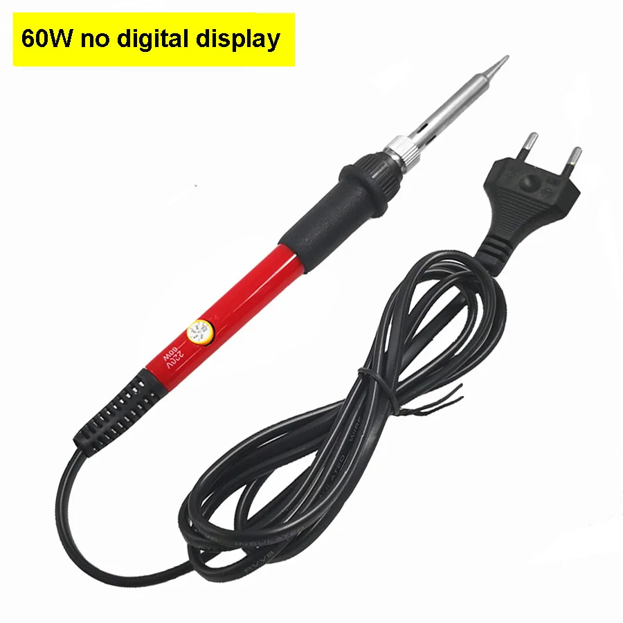 60W red no display 60 Вт/80 Вт электрическая цифровая паяльная станция 220 В 110 В Регулируемая температура сварочные ПАЯЛЬНЫЕ НАКОНЕЧНИКИ инструменты аксессуары - Цвет: 60W red no display