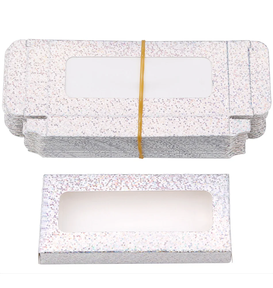 Wholesale 50/100Pcs Lash Boxes Packaging Empty Carton Paper Packing Box 25mm Long Eyelash Packaging Lash Boxes cases With Tray
