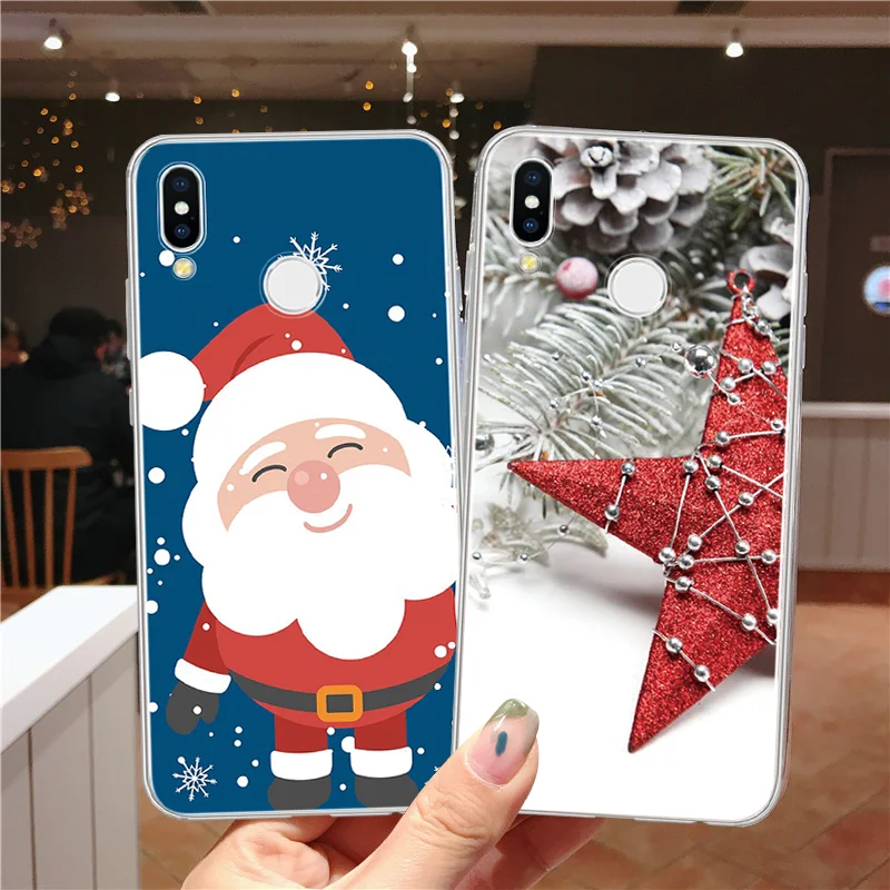 

Merry Christmas Case For Huawei P8 P9 P10 P20 P30 Mate 30 Lite Pro 2017 For Huawei P Smart Plus Y6 Y7 Pro 2019 New Year Cover