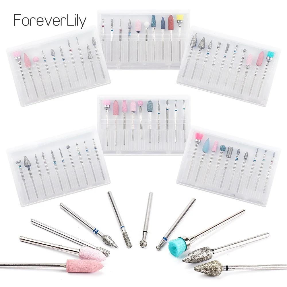 

10Pcs Nail Drill Bit 3/32'' Electric Machine Manicure Rotary Burr Milling Cutter for Manicure Accessory Cuticle Drill Tools