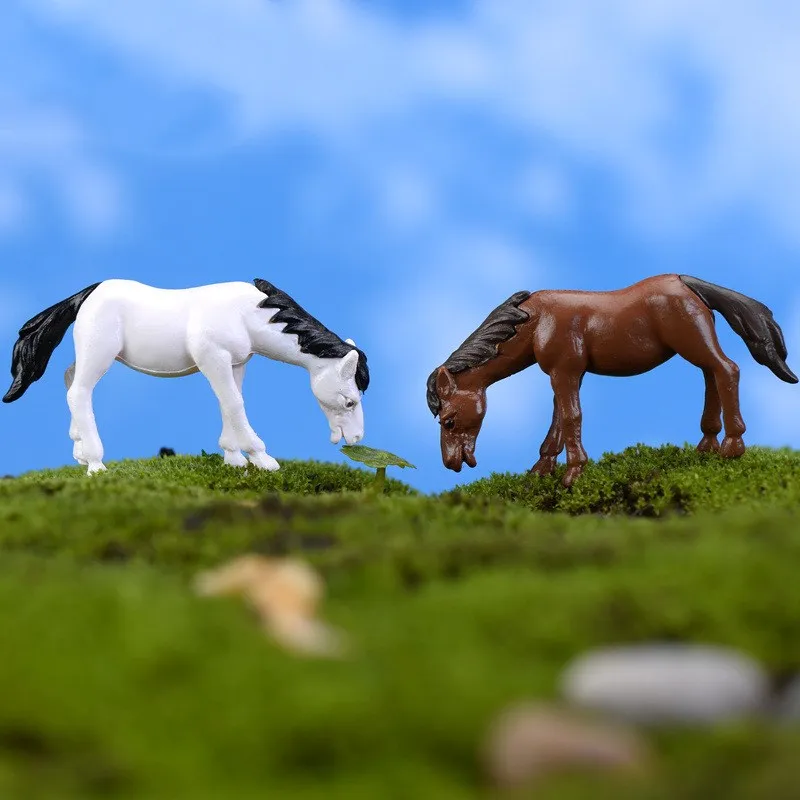 

Modeling Animals Mini Horse Pony Cartoon Anime Figure Micro Landscape Decoration Ornaments DIY Crafts Materials Figma Doll Gifts