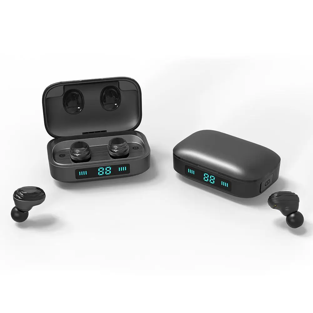 H01 беспроводные Bluetooth TWS 5,0 наушники-вкладыши 9D стерео музыкальные наушники светодиодный Электрический дисплей IPX7 водонепроницаемый