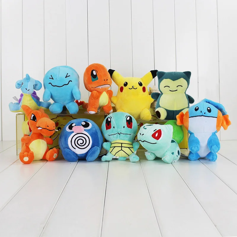 10 шт./лот 5 ''Charmander Wobbuffet Poliwag Lugia Lapras Симпатичные Фаршированные Игрушки мягкие плюшевые куклы