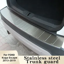 

For FORD Kuga Escape 2013-2019 Stainless Steel Trunk Guard Plate Car Rear Bumper Stickers Molding Accessories