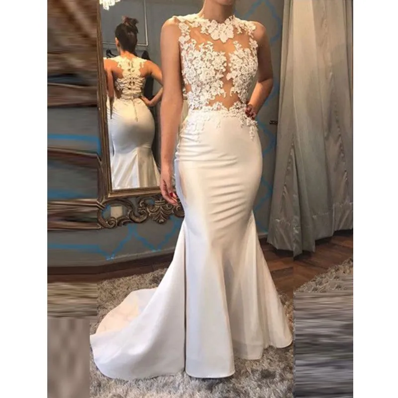 

Sexy Plus Size Mermaid Prom Cocktail Dresses 2019 Arabic Muslim Evening Formal Gown Prom Dress Long