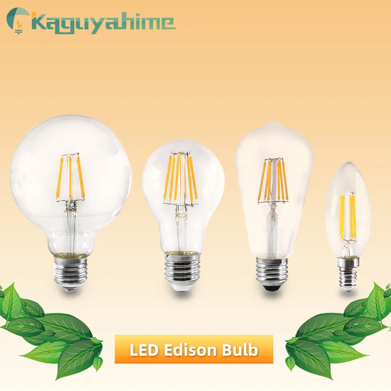 

Kaguyahime LED E27 Edison Bulb 220V Vintage LED E14 Retro Edison Lamp Filament Light ST64/G95 Edison Bulb Candle Light Ampoule
