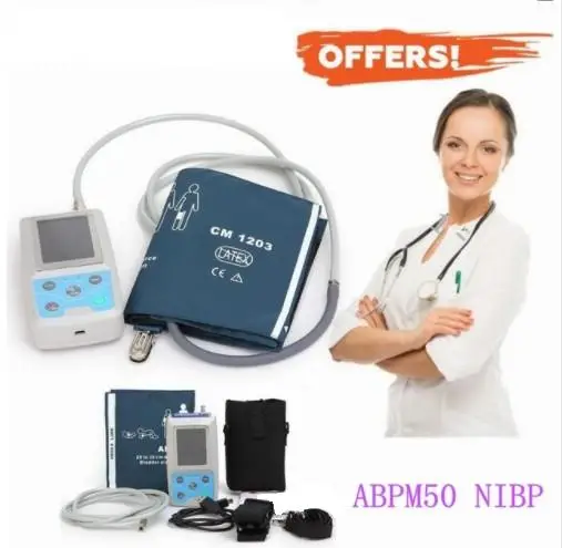 CONTEC 24 часа в сутки NIBP монитор Амбулаторный кровяного давления Холтеру ABPM50 usb