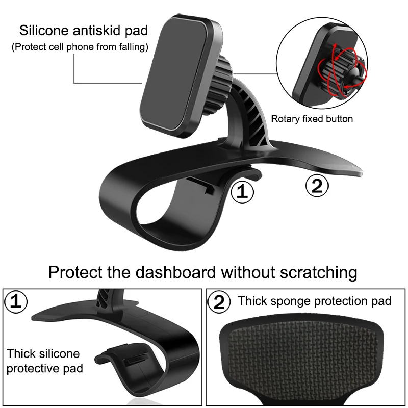 Универсальный магнитный держатель для телефона в автомобиле, крепление на приборную панель, универсальная подставка для мобильного смартфона, магнитный держатель для сотового телефона