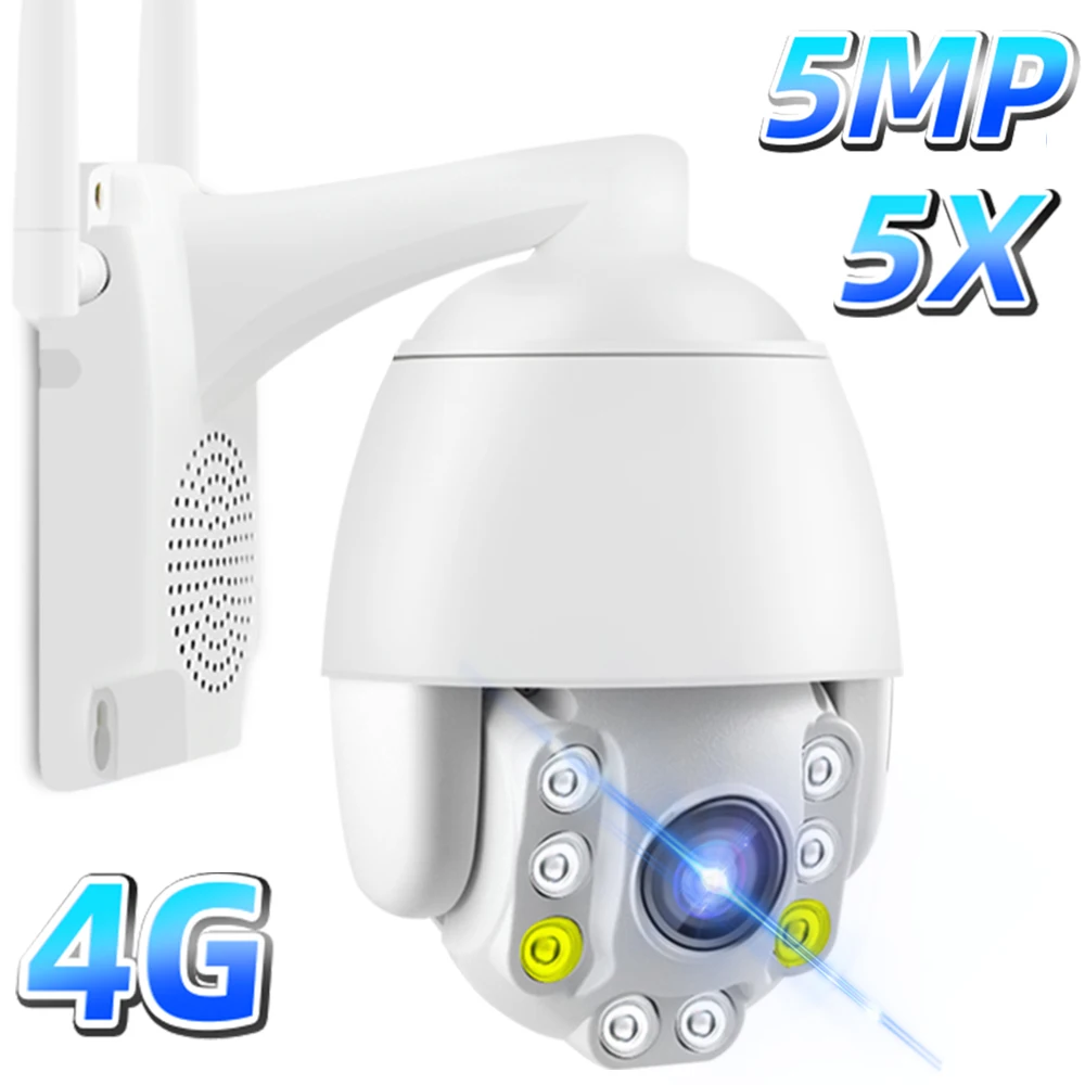 5MP 4G IP камера 1080P HD 5x Zoom 3G sim-карта PTZ видеонаблюдения уличная Мини скоростная
