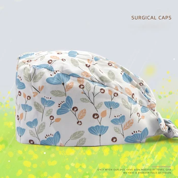 

Vanilla Medical Skull Surgical Caps for Women Dentists Scrub Cap Cotton Soft Sweat Band Dentistry Nursing Working Medical Hats