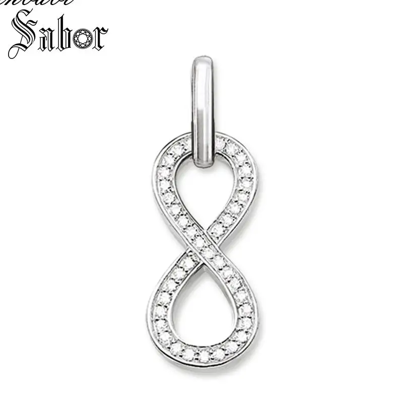 Кулон белый CZ вечность для женщин модный серебряный цвет подарок брелок кулон
