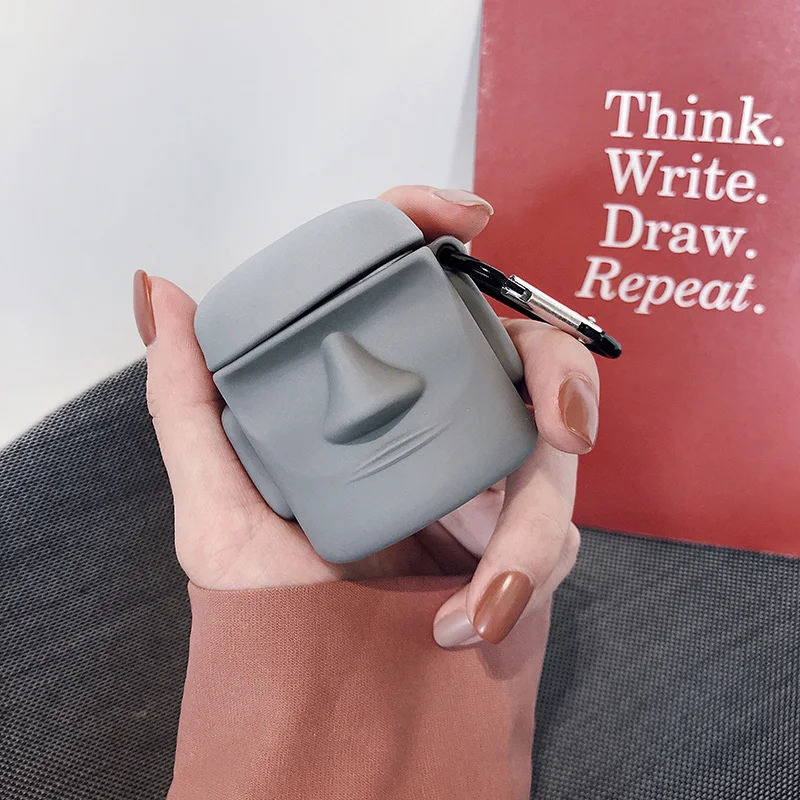 Винтажный чехол с каменной статуей для AirPods Pro 2 1, мягкий силиконовый чехол, беспроводной чехол для наушников для Apple Air Pods, милый чехол+ крючок