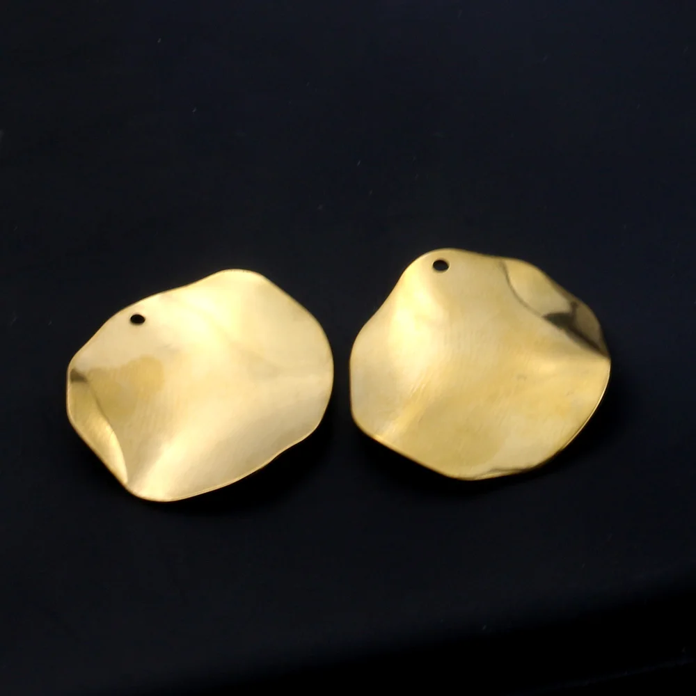 10pcs/lot Gold Stainless Steel Irregular Earrings Format Charms Pendants  DIY Connection Keychain Jewelry Making Accessories