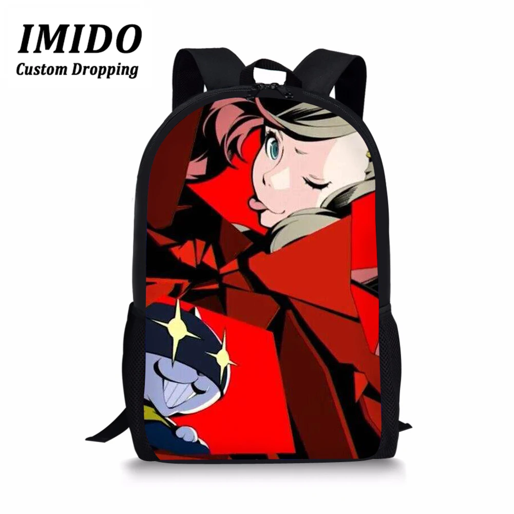 IMIDO Game Persona 5 рюкзак для мальчиков Детский Школьный рюкзак с принтом Джокер для начальной школы детские сумки-портфели для путешествий Mochilas - Цвет: WLL6746