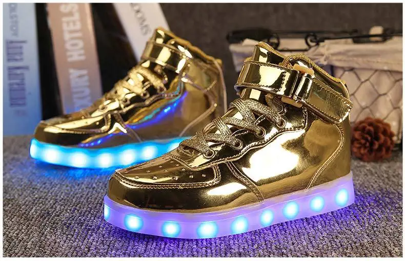 Autumn Winter Children Shoes Men's Shoes Girls Boys Kids Warm Sports Light Shoes USB Charging High To Help Shoes Girls Sneakers