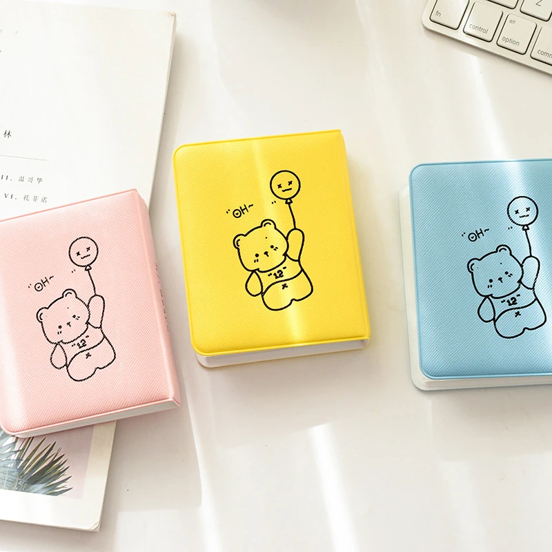 Ins Cute Bear Hollow Photoward Holder 3 Pollici Photo Album Kpop Idol Card Collect Book 36 Tasche Mini Instax Photo Photo Album