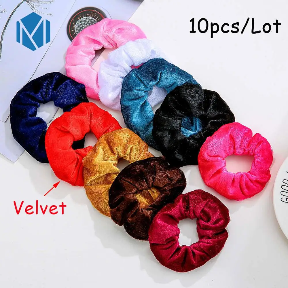 10PCS-A M MISM 11 шт. винтажные леопардовые бархатные резинки для волос для женщин и девочек, шелковые эластичные полосы обруча для волос, набор модных аксессуаров для волос - Цвет: 10PCS-A