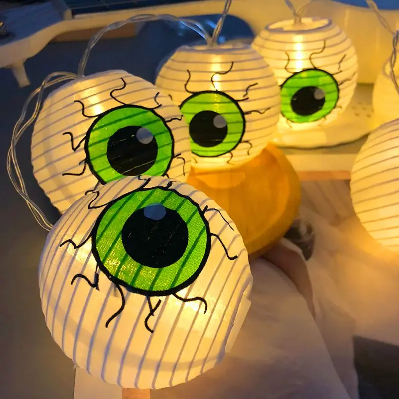 10 светодиодный фонарик для Хэллоуина, выдвижной ручной Зеленый Фонарь для глаз, карнавальный костюм зомби, декорация сцены, декоративный