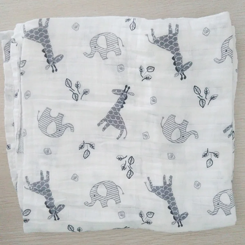 Giraffe Муслиновое одеяло, хлопок, мягкое одеяло для новорожденных, детское газовое одеяло для ванной, детское одеяло для сна, пеленки для коляски, детская простыня - Цвет: Giraffe