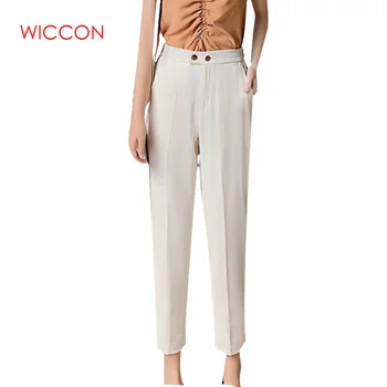 

2020 New Suit Pants Female Ankle-Length Summer Chiffon Korean Style Ladies Casual Solid Slim Loose Tube Harem Pants