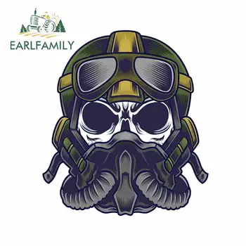 

EARLFAMILY 13cm x 11.6cm Funny Car Stickers for Mask Skull Graphics Waterproof Car Door Protector Window Laptop Decals