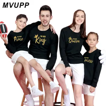 

king queen prince princess family long t shirt for mother daughter matching clothes mommy and me outfits father son mum girl mom