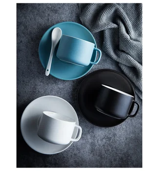 

Reusable Nordic Style Pottery Saucer Porcelain Tea Coffee Cup White Latte Ceramic Coffee Cups Single Copos Tea Set White II50BYD