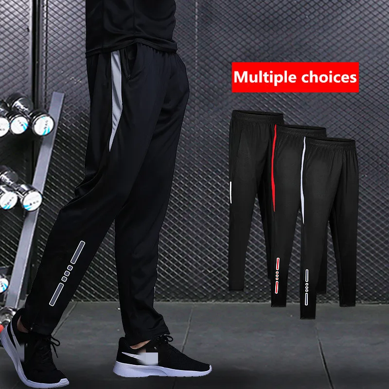

New Men Sports Running Pants Pockets Athletic Football Soccer pant Training sport Pants Elasticity Legging jogging Gym Trousers