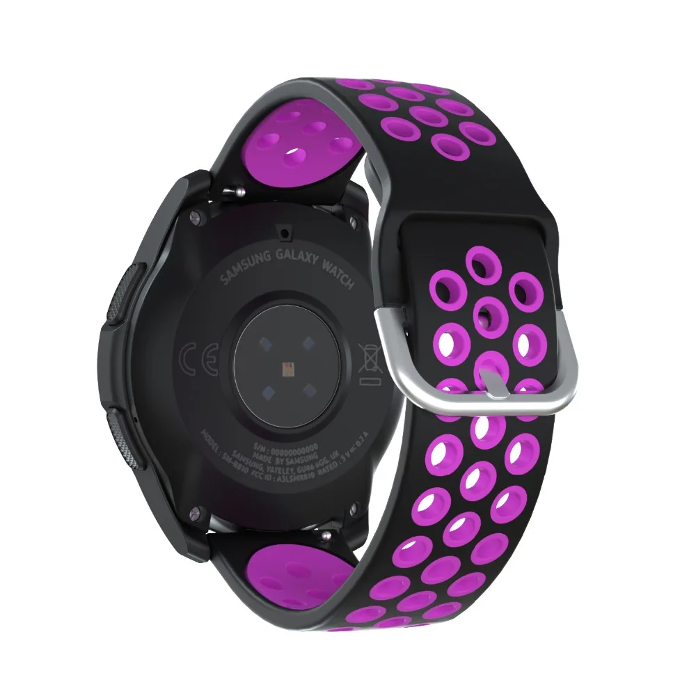 Для samsung Galaxy Watch 46 мм силиконовый ремешок для часов Ремешок для gear S3 Frontier/классические умные часы браслет для huawei GT/GT2