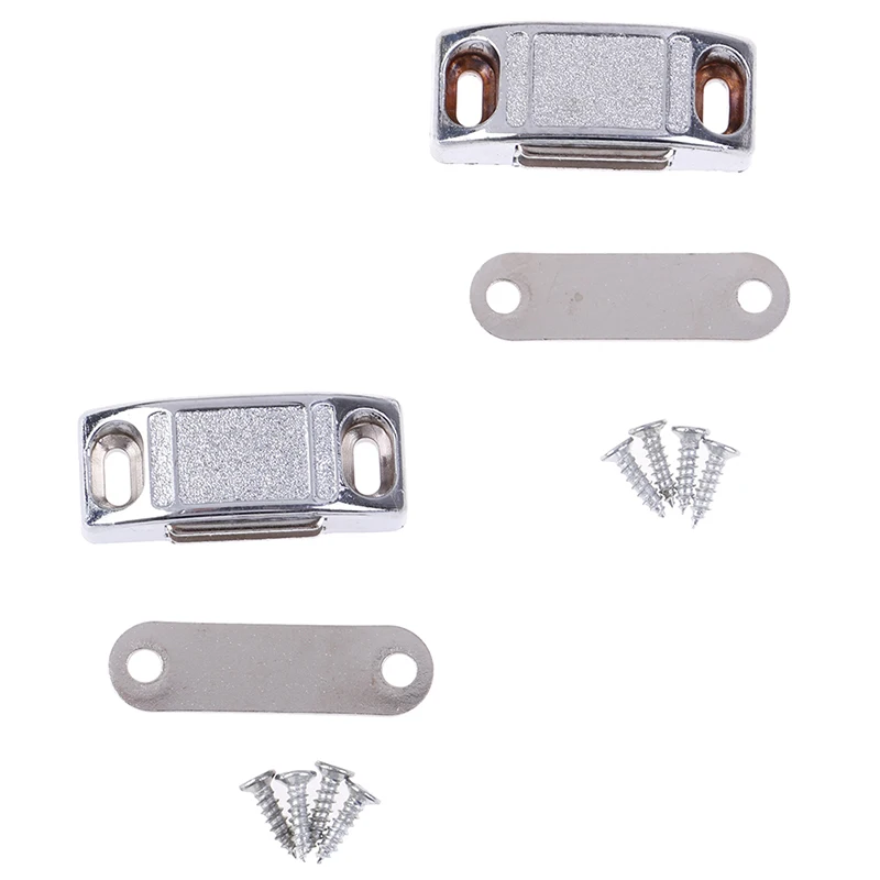 2sets 42*17MM Magnetic Door Catches Cupboard Wardrobe Magnetic Cabinet Latch Catches Stop Stoppers Self-Aligning Magnet