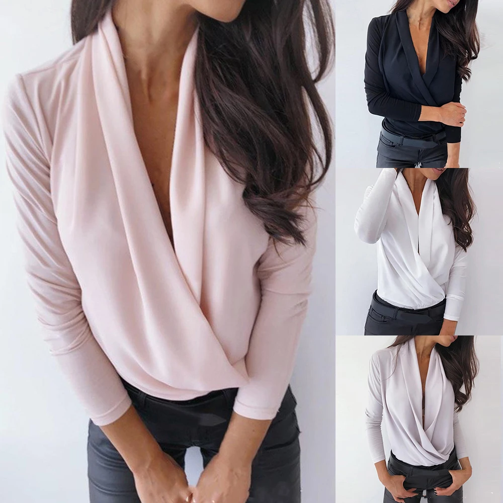 womens deep v neck tops