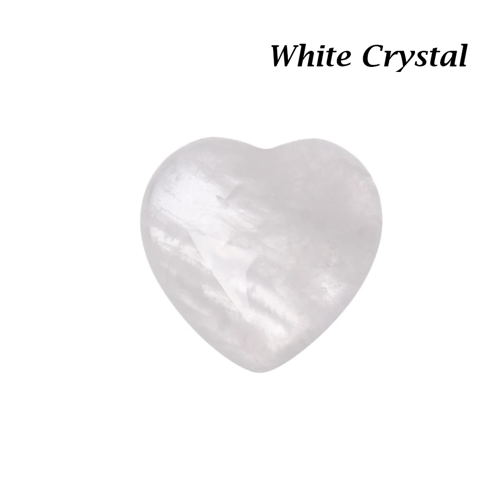 White Crystal Натуральный кварц в форме сердца Кристалл Рейки минералы чакра Целебный Камень ручной работы ювелирные изделия подвеска из драгоценных камней подарок DIY домашний декор - Цвет: White Crystal