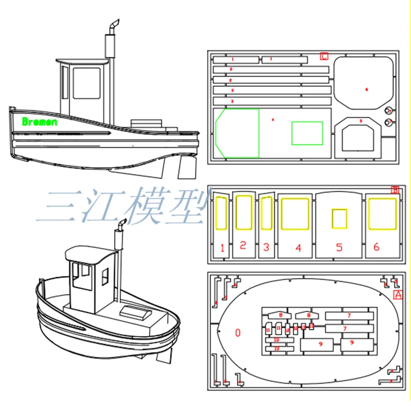 DIY Handmade Boat Small Cute Tug Boat Kit Manual Ship Model FRP Hull RC Boat Electric Boat Birthday Present DIY Handmade Boat Small Cute Tug Boat Kit Manual Ship Model FRP Hull RC Boat Electric Boat Birthday Present