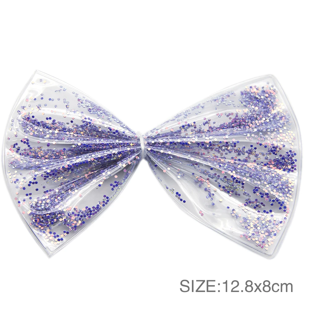 David Accessories 5 шт./лот Новинка 12,8x8 см прозрачный с кожаными бантиками, платье-пачка с пайетками ремесел ручной зажим для волос, аксессуары, 5Yc7410 - Цвет: 1091426006