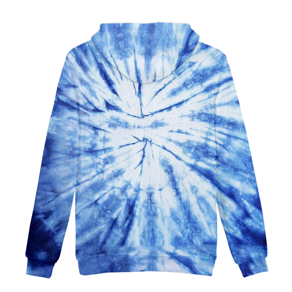 Осенняя удобная толстовка с 3D принтом tie-dye, Мужская/Женская Повседневная Синяя толстовка с 3D принтом tie-dye, зимняя уличная одежда