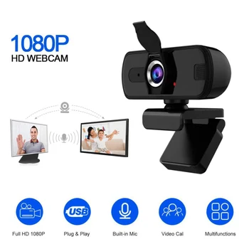 

1080P 2MP HD Auto Focusing USB Web Camera Live Video Recording Online Broadcast Desktop Laptop PC Webcam with Microphone