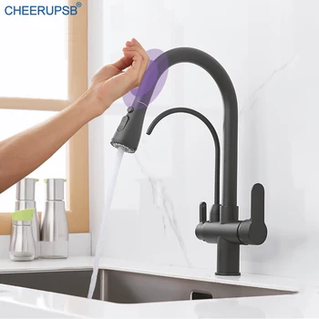 

Kitchen Filter Touch Faucets Pull Out Automatic Sink Tap Smart Sensor Black Faucet Dual Handle Filtered Taps Luxury Intelligent