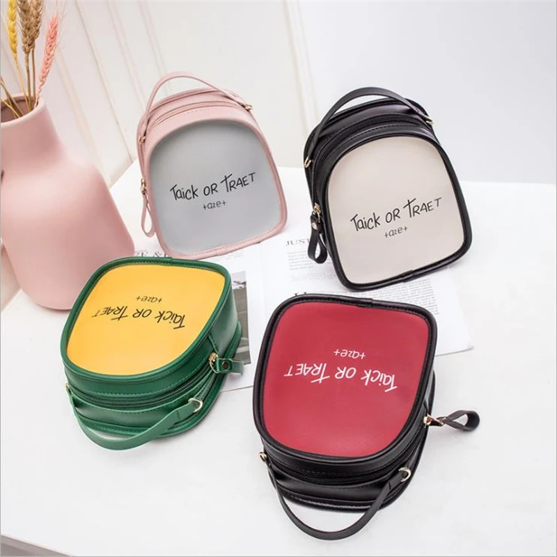 Корейская версия подходящих цветов Дамский маленький рюкзак с буквенным принтом продукт Наплечная Сумка