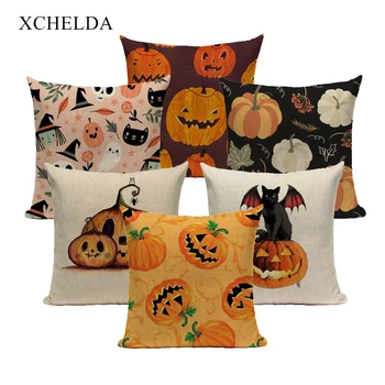 

2020 Halloween Pillow Cover Decorative Case Cushion Cover 45*45 40*40 Throw Pillowcase Linen Home Decor for Sofa Bed