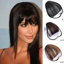 Xuanguang cabelo sintético de alta temperatura franja de cabelo искусственный 4 ядра puro frente franja grampo de cabelo puro