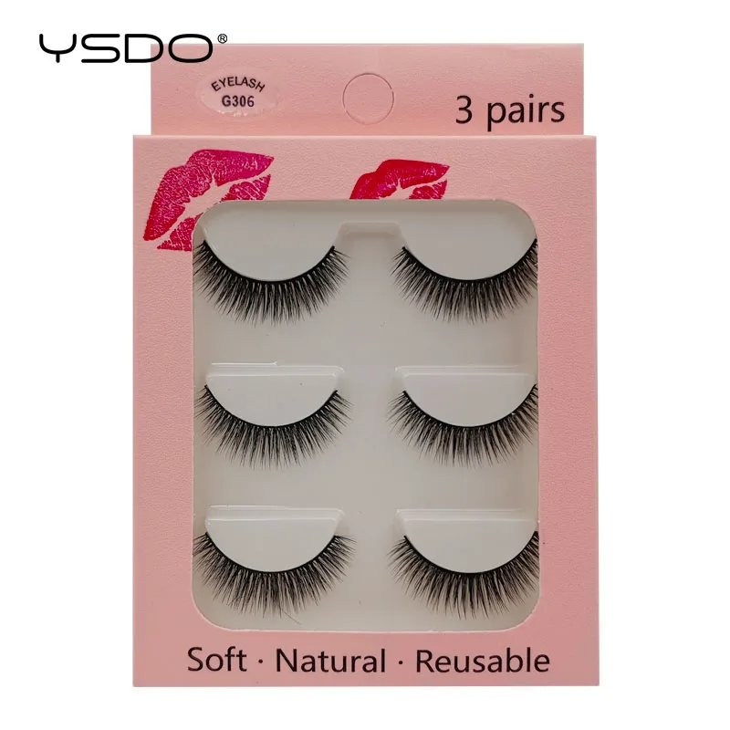 G306 YSDO 3 pairs mink eyelashes natural long 3d mink lashes cruelty free lashes extension eyelashes maquiagem false eyelashes cilios - Color: G306