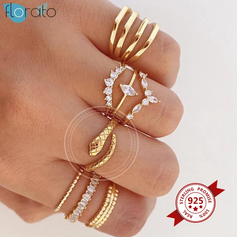 

1PC Snake Ring 925 Sterling Silver Open Rings for Women Punk Style Adjustable Ring Unisex Fashion Jewelry Gifts Animal Ring Gift