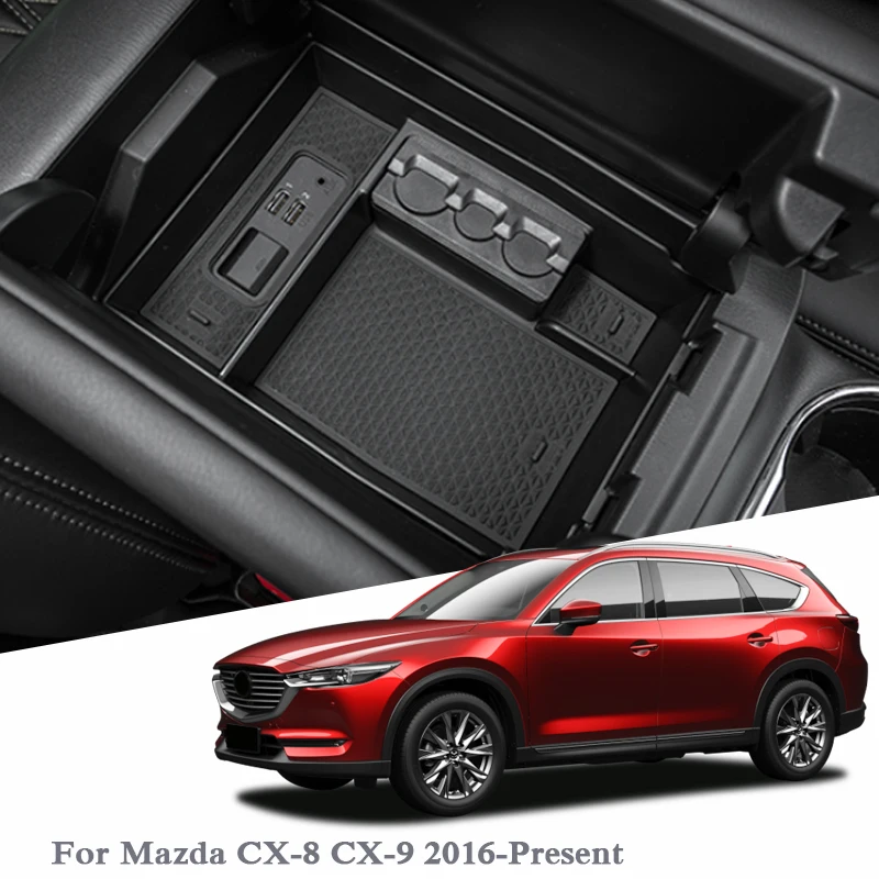

Car Styling Car Armrest Storage Box For Mazda CX-8 CX-9 2016-Present LHD Console Armrest Storage Box Cover Auto Accessories