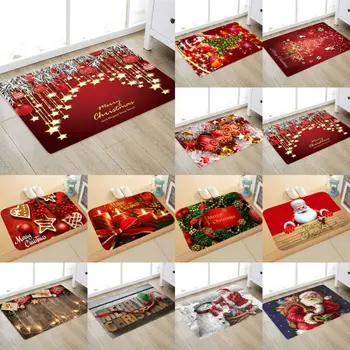 

Santa Door Floor Mat Christmas Area Rug Holiday Kitchen Bedroom MAT Carpet Decor