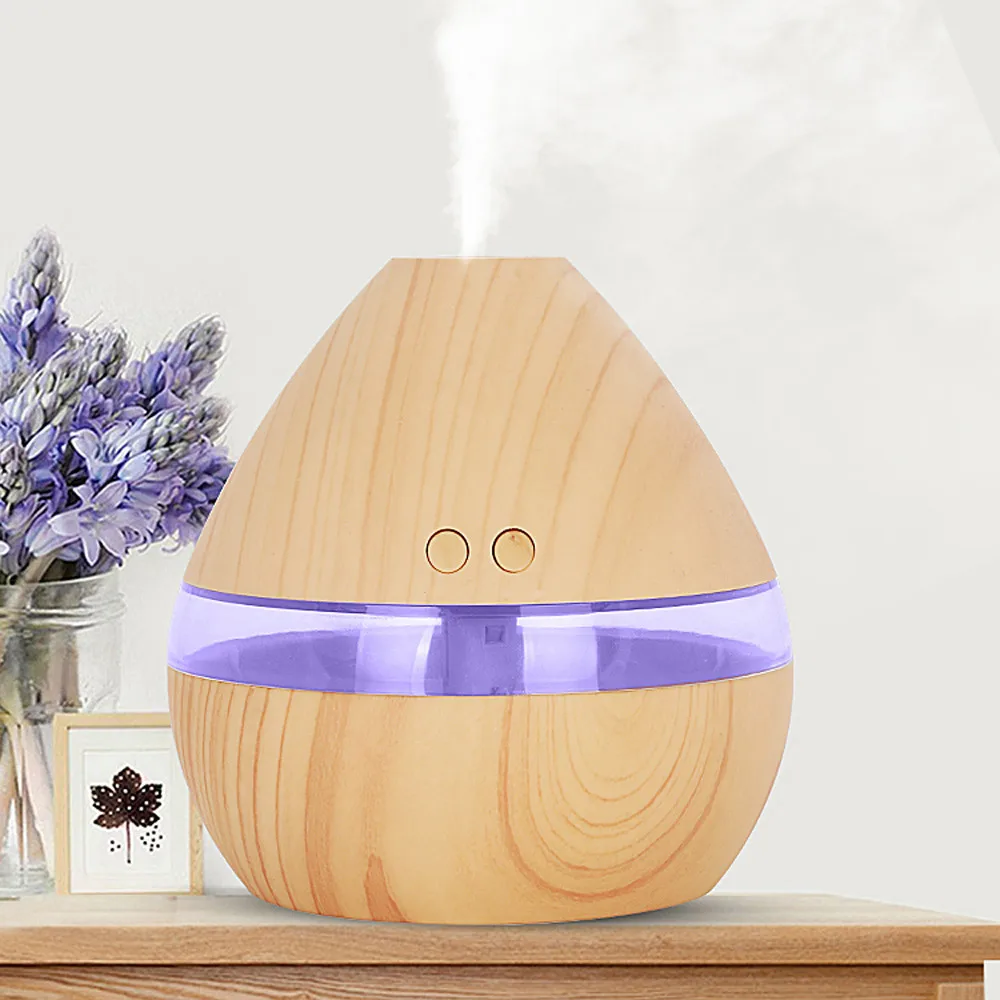 300ML USB Electric Aroma Air Diffuser Wood Ultrasonic Air Humidifier Essential Oil Aromatherapy Cool Mist Maker For Home 1207Z