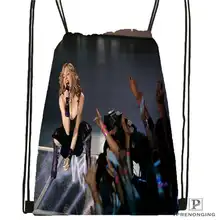 Изготовленная на заказ Мадонна на сцене походная сумка на шнурке милый рюкзак для детей(черная спинка) 31x40 см#2018612-01-17