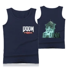 doom eternal Summer cotton sleeveless Tank Tops men's sports vest training sweat-absorbent round neck vest bottoming shirt