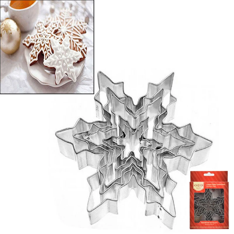5pcs Christmas Snowflake Shape Cookie Cutter Dough Biscuit Pastry Fondant Mold 5pcs Christmas Snowflake Shape Cookie Cutter Dough Biscuit Pastry Fondant Mold