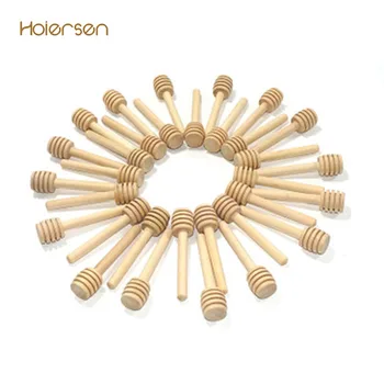 

50/100 Pack Of Mini 3 Inch Wood Honey Dipper Sticks spoon Individually Wrapped Server For Honey Jar Dispense Drizzle Honey
