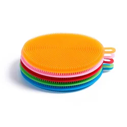 1pcs Silicone Cleaning Brushes Soft Silicone Scouring Pad Washing Sponge Dish Bowl Pot Cleaner Washing Tool Kitchen Accessories